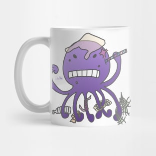 Angry octopus annoyed by plastics Mug